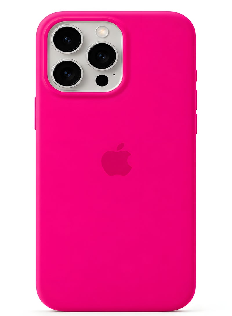 Silicone Case for iPhone 13 Pro Max – Soft-Touch Shockproof Slim Protective Cover with Soft Inner Lining, Camera Protection & Anti-Slip Grip - Hot Pink - Image 1