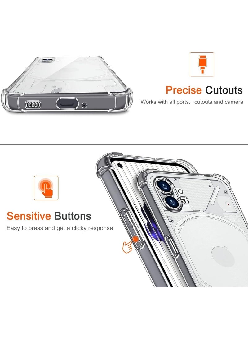 موز Back Cover for Nothing Phone 1 5G Transparent Mobile Back Case Shock Proof Design Camera Edges Protection Crystal Clear Phone Case Silicon Soft TPU and Flexible (Nothing Phone (1) - Image 3