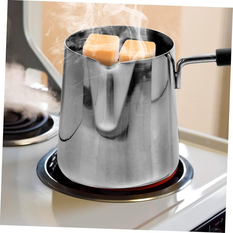 Deepened Stainless Steel Saucepan with Pour Spout Small Oil Pot with Ergonomic Handle Rapid Heat Conduction Milk and Sauce Heating Pan for Kitchen Cooking - Image 5