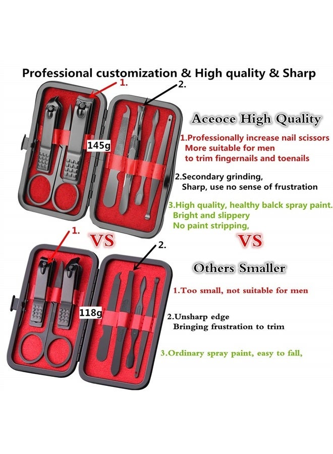 Aceoce Manicure Set Personal Care Nail Clipper Kit Manicure 8 In 1 Professional Pedicure Set Mens Accessories Personal Care Set Grooming Kit Fathers Gift for Men Husband Boyfriend Parent  - Image 4