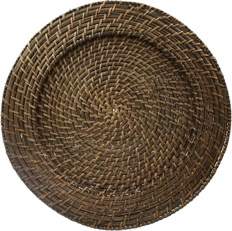 ChargeIt by Jay Ch Charge it by Jay Harvest Round Rattan Charger Plate  Set of 4 brown - Image 1