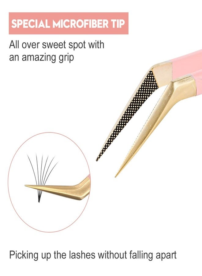 Ms.Queen Volume Tweezers for Eyelash Extensions, Fiber Tip Grip Lash Tweezers for Volume Lashes - Image 2