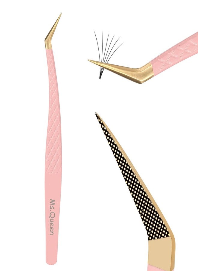 Ms.Queen Volume Tweezers for Eyelash Extensions, Fiber Tip Grip Lash Tweezers for Volume Lashes - Image 1