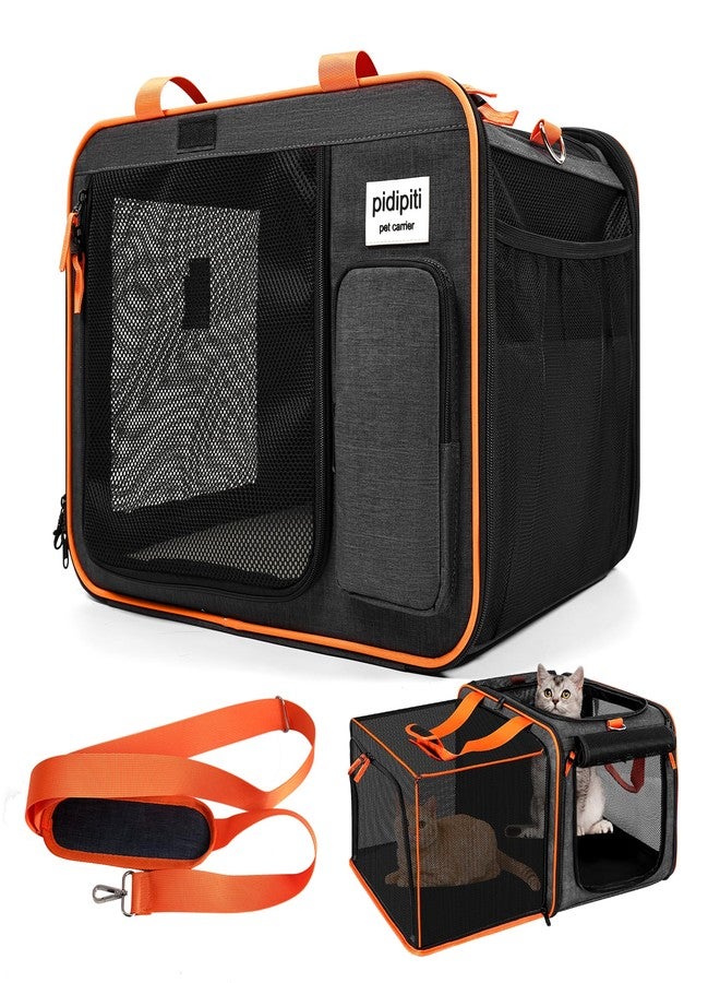 pidipiti 20 x 14 x 14 inches Expandable pet Carrier for 1 Large cat Under 25 lbs,2 Medium Cats 20 lbs+,cat Crate/Bag for Short Trip/Long Distance car Travel - Image 1