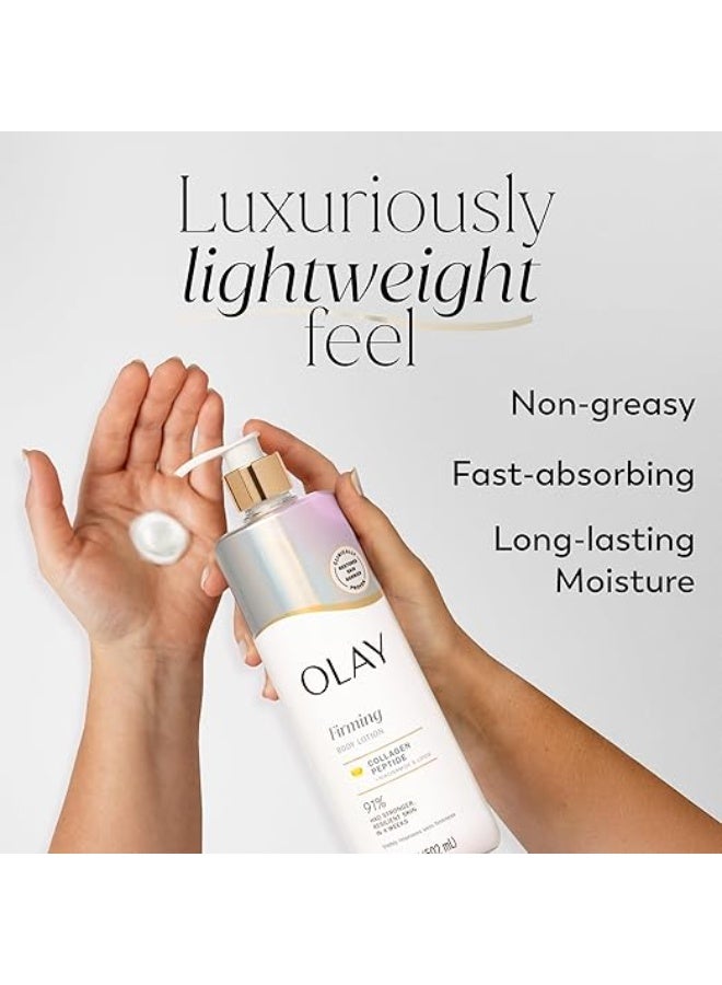 Olay Body Lotion for Women, Firming with Collagen Peptides Serum, Visibly Firmer Skin, 24hr Moisture & Hydration, Fast Absorbing Formula, Vitamin B3 Complex, - Image 4
