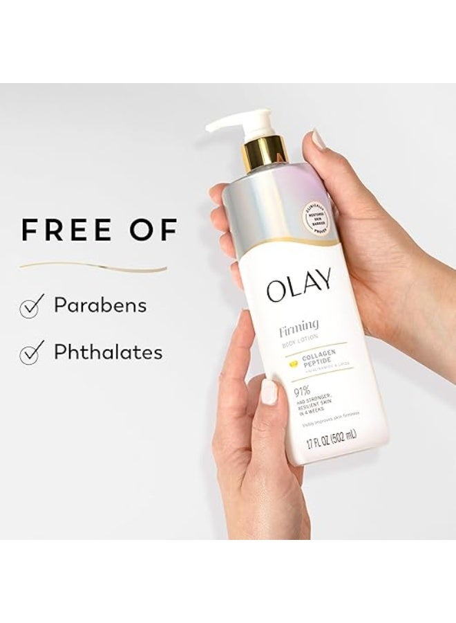 Olay Body Lotion for Women, Firming with Collagen Peptides Serum, Visibly Firmer Skin, 24hr Moisture & Hydration, Fast Absorbing Formula, Vitamin B3 Complex, - Image 3
