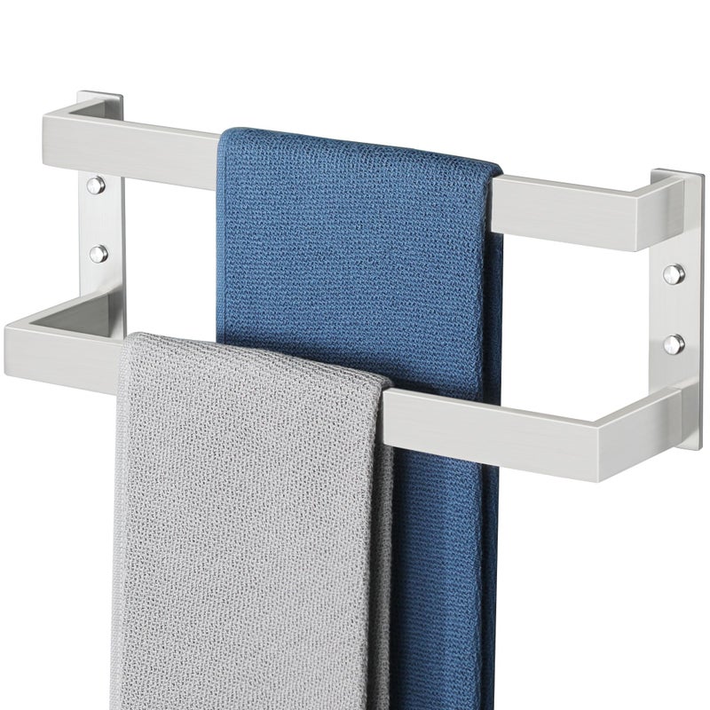 Alise Double Towel Bar 16 Towel Racks for Bathroom Wall Mounted SUS304 Stainless Steel Bathroom Towel Holder Modern Quick Drying Towel Hanger Brushed Nickel - Image 2