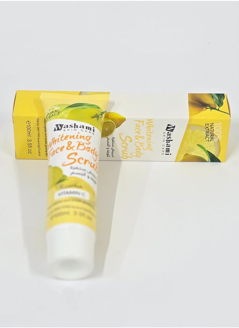 WASHAMI - Vitamin C Whitening Face & Body Scrub – Brightening, Exfoliating, Anti-Dark Spots, Skin Glow Treatment – 100ml - Image 1