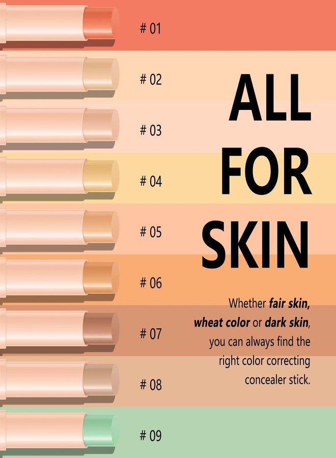 FREEORR Green Color Correcting Concealer Stick,Cover Redness Conceals Acne Marks Blemishes Color Corrector Pen,Smooth Buildable,2.5g/0.08oz,09 - Image 2