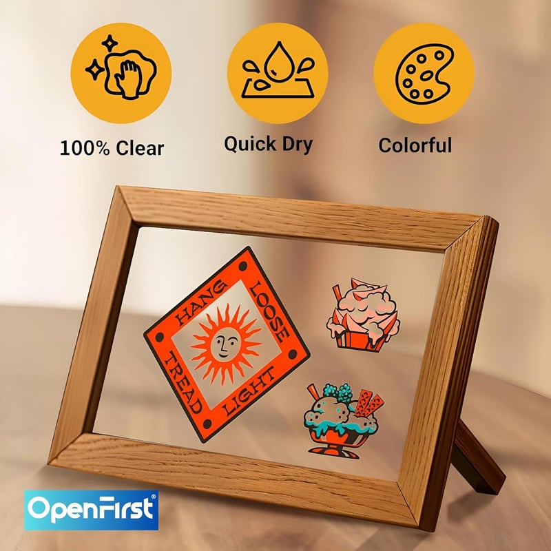 OPENFIRST أوراق OHP بحجم A3 شفافة لامعة 200 ميكرون، عبوة من 5 أوراق للرسم والفنون والحرف اليدوية وغيرها - Image 3