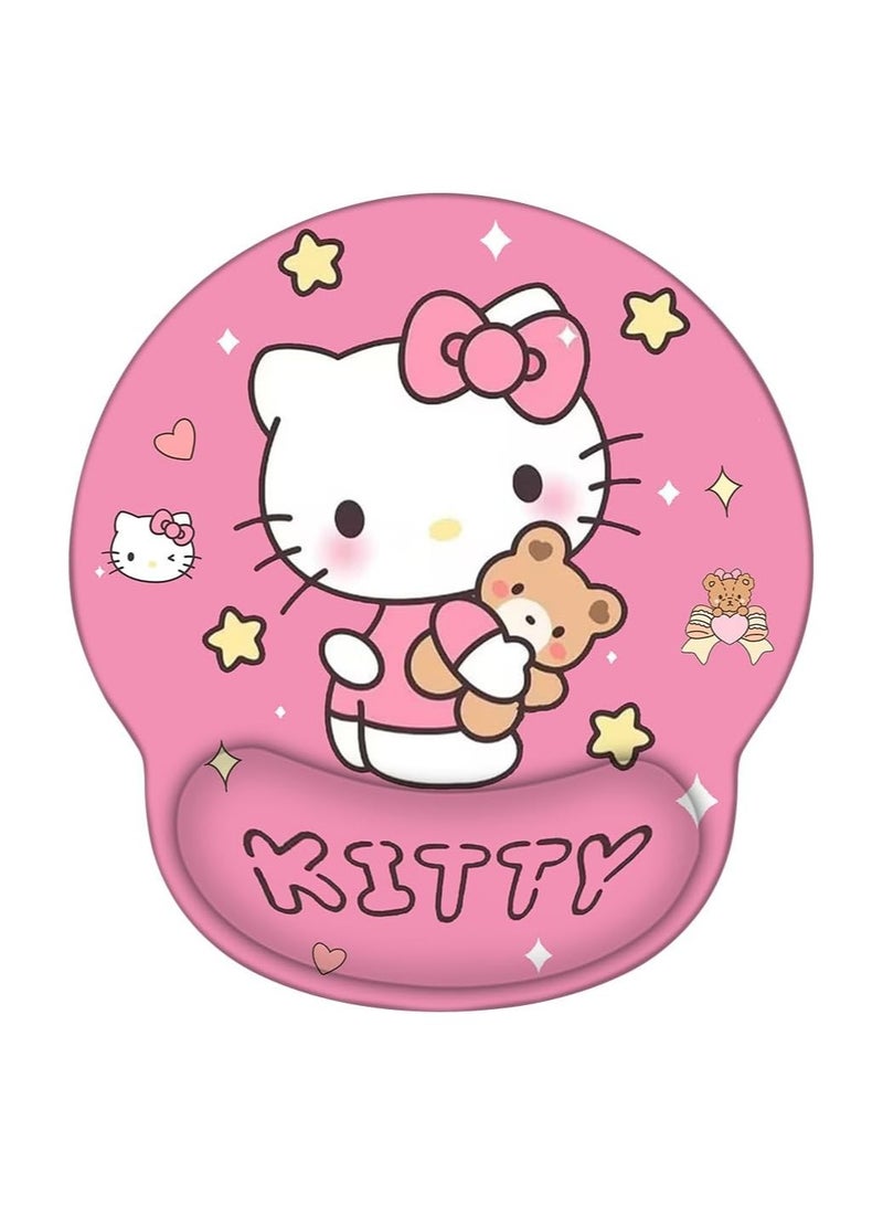 General Cute Anime Cat Mouse Pad with Wrist Rest Support, Anime Desktop Accessories, Office Supplies, Ergonomic Desk Laptop Mouse Pad  - Image 1