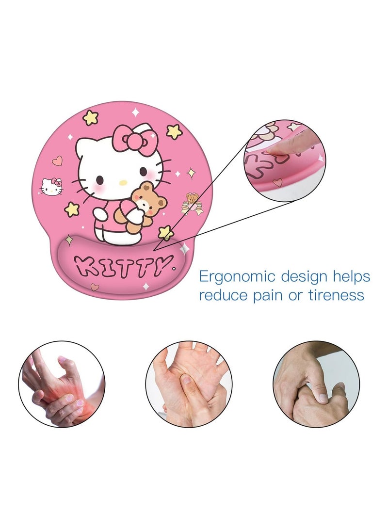 General Cute Anime Cat Mouse Pad with Wrist Rest Support, Anime Desktop Accessories, Office Supplies, Ergonomic Desk Laptop Mouse Pad  - Image 3