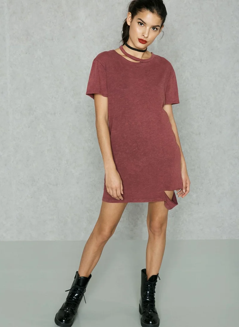 FOREVER 21 Ripped T-Shirt Dress