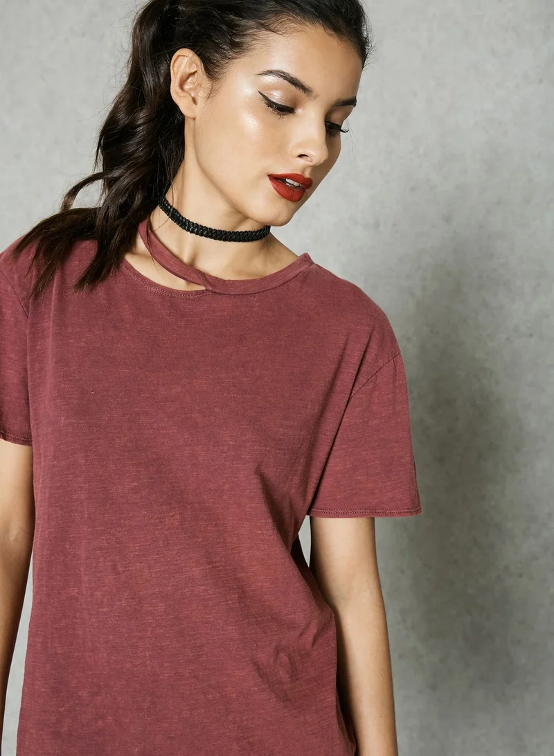 FOREVER 21 Ripped T-Shirt Dress