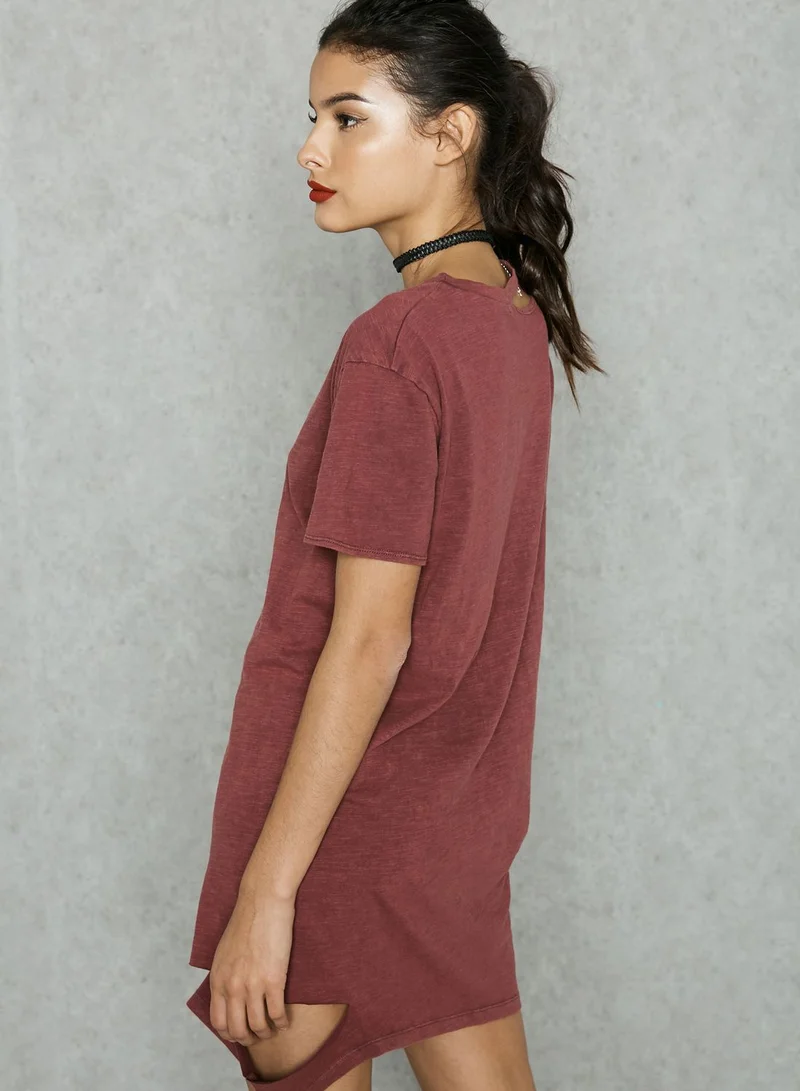 FOREVER 21 Ripped T-Shirt Dress