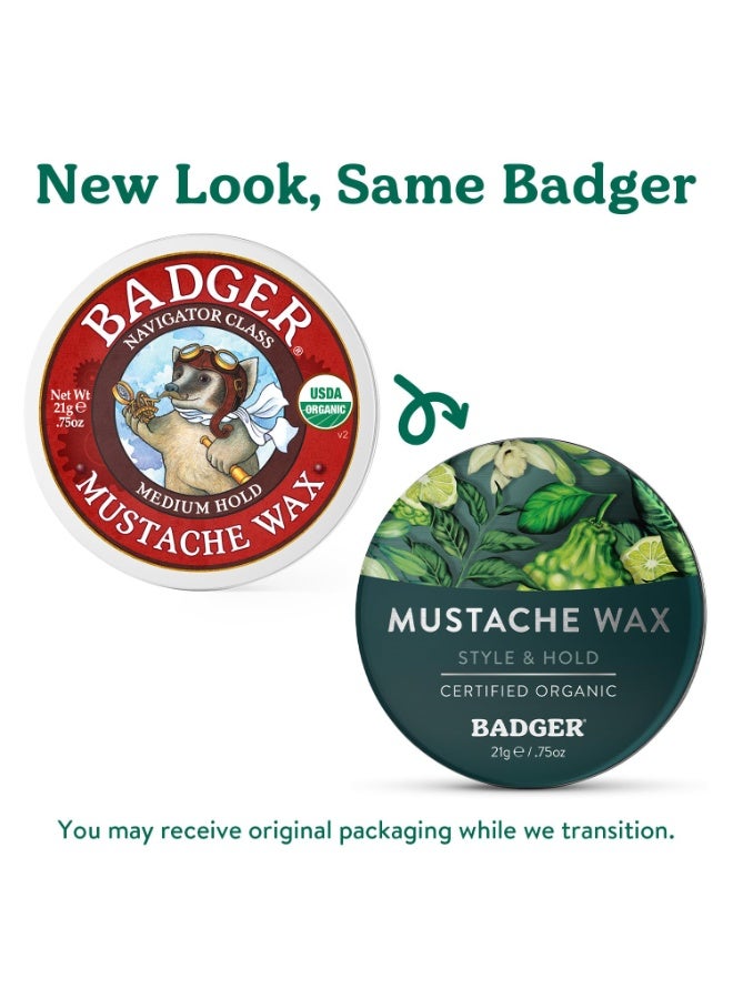 Badger شمع شارب بادجر، تثبيت متوسط، رائحة ذكورية خفيفة، سهل التطبيق، شمع شارب ولحية عضوي معتمد متعدد الاستخدامات، 0.75 أونصة في علبة - Image 3