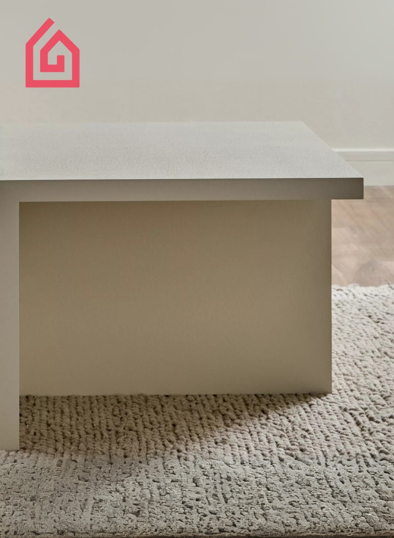 Karnak White Intersect Modern Coffee Table – Designer Square Double-Layer Center Table with Cross Base | Minimalist Luxury Living Room Furniture UAE - Image 3