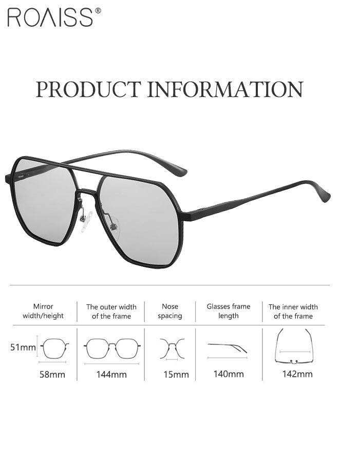 roaiss Polarized Fashion Sunglasses for Men, UV400 Protective Driving Glasses, Smart Photochromic Lenses with Aluminum-magnesium Frames, Suitable for Men's Driving, Fishing, Golfing, Traveling - Image 4
