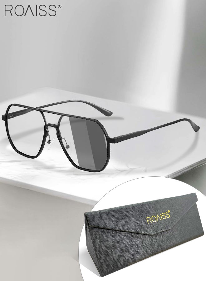 roaiss Polarized Fashion Sunglasses for Men, UV400 Protective Driving Glasses, Smart Photochromic Lenses with Aluminum-magnesium Frames, Suitable for Men's Driving, Fishing, Golfing, Traveling - Image 1