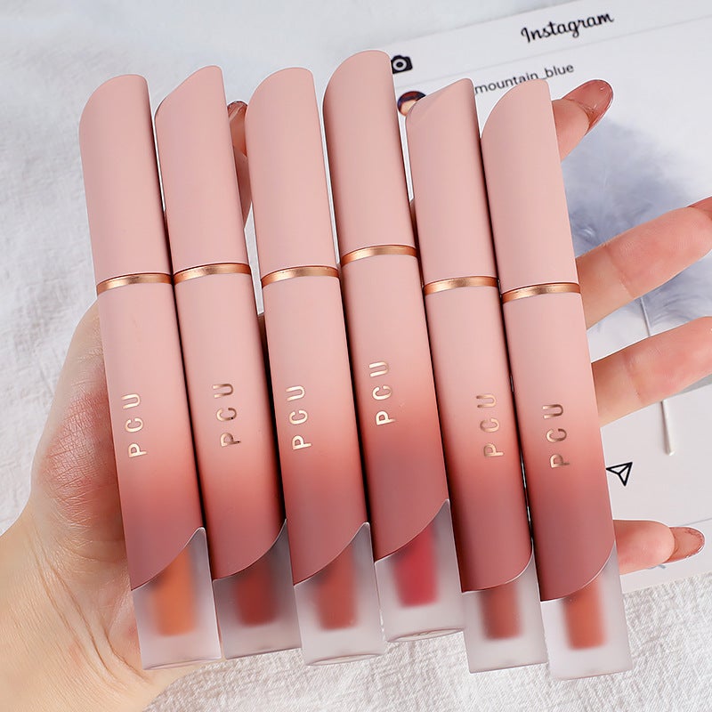 Pcu Cream Matte Lip Glaze Velvet Matte Lip Mud Whitening Non-Drying Lip And Cheek Dual-Use Blush Internet Celebrity Live Broadcast - Image 4