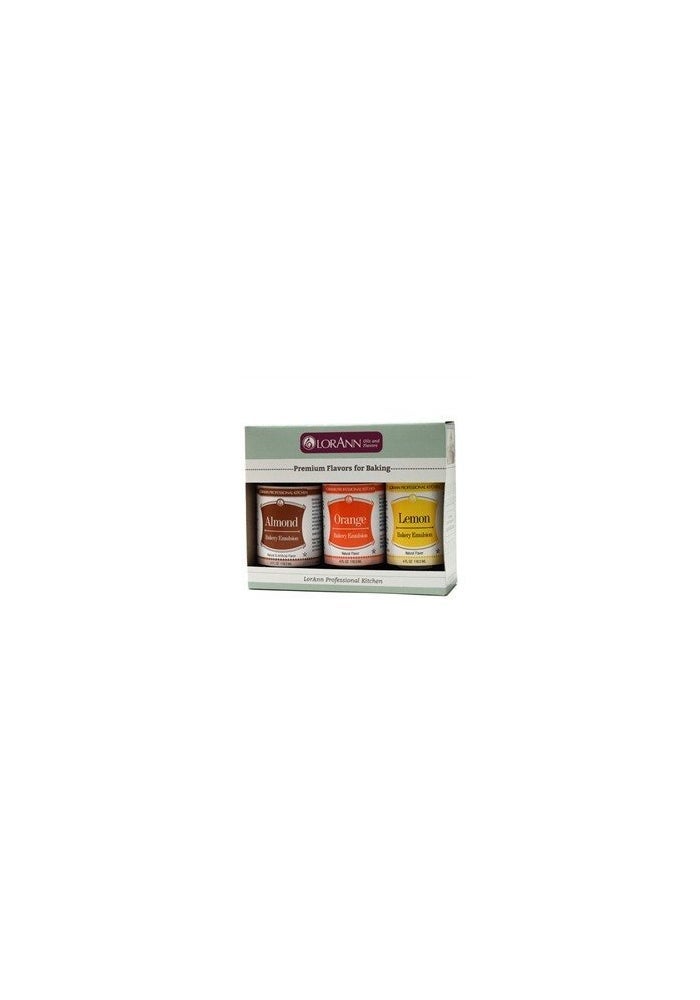 LorAnn Oils LorAnn Bakery Emulsion 3 pack - Almond, Lemon, Orange, 4 ounce bottles