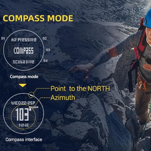 findtime Scuba Diving Computer Watch 100M Waterproof with Compass Altimeter Barometer ABC NDL Time Professional Watches for Swimmers Divers Sailing Surf Hiking - Image 3