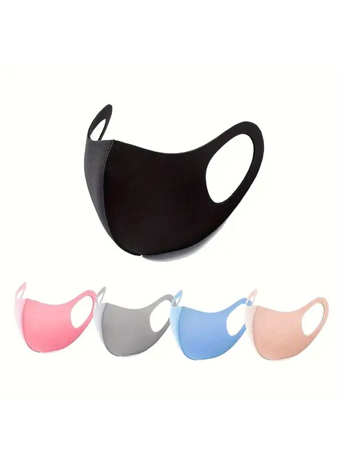 5 Pack Reusable Face Masks Washable Breathable Polyester For Men And Women - Image 1