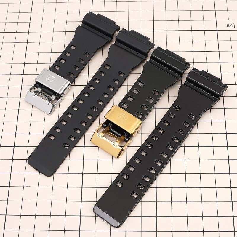 Bluejw PU Watch Band Strap Replacement for Casio GA-100/400/GD120 Series with Steel Ring - Image 4
