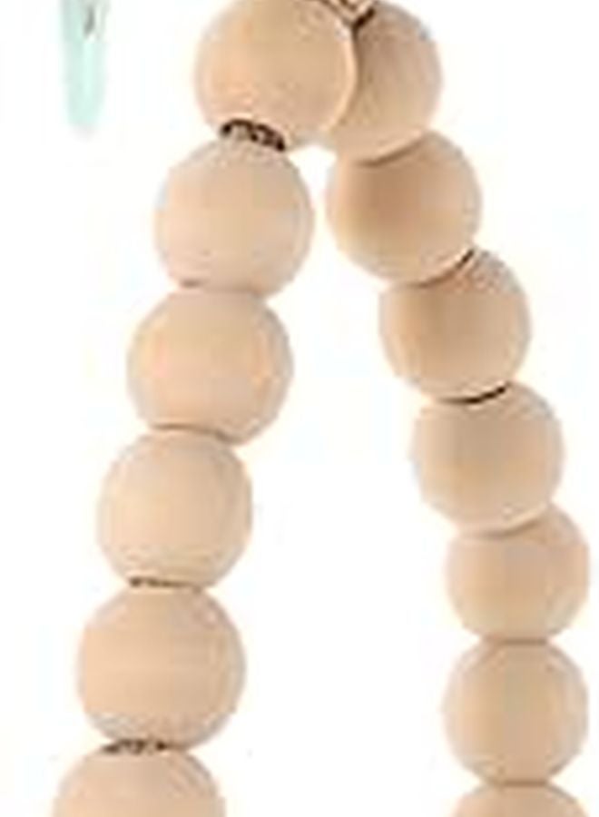 Wooden Bathroom Towel Rack 20cm Diameter With Rope Hook Bead Hand Towel Holder Decor - Image 1