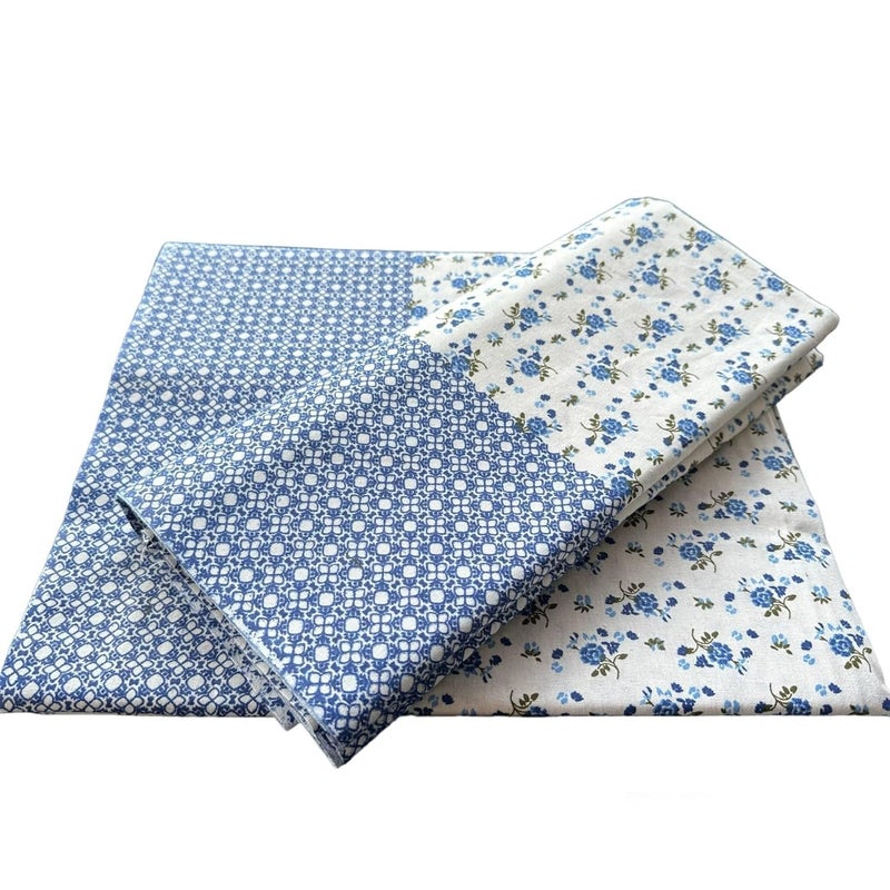 PWI 100% Cotton Summer Topsheet/Odhne wali Chaddar Single Bed 300 TC (Pack of 2)-Blue - Image 4