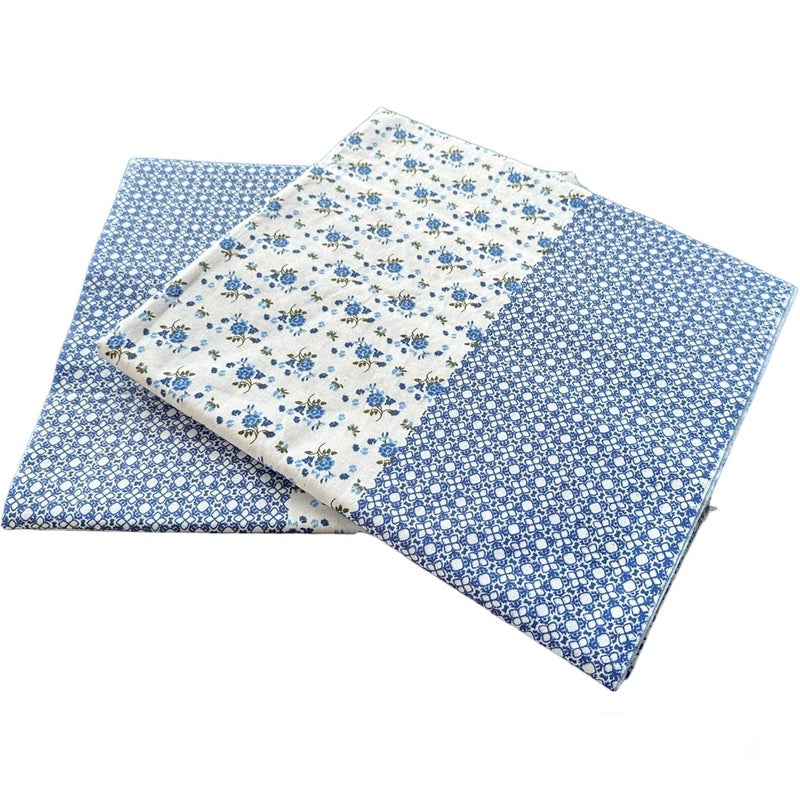 PWI 100% Cotton Summer Topsheet/Odhne wali Chaddar Single Bed 300 TC (Pack of 2)-Blue - Image 1