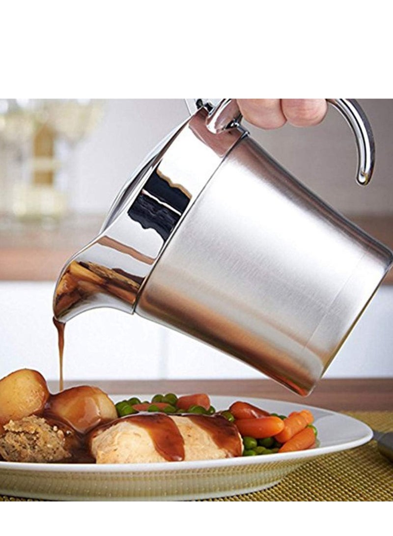 Double Insulated Gravy Boat   Stainless Steel Sauce Jug with Hinged Lid Hinged Lid Ideal for Gravy or Cream 450ML 16 OZ  - Image 3