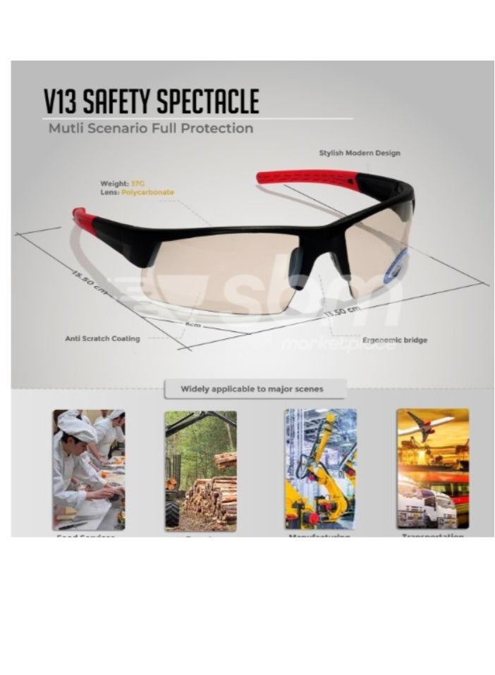 Vaultex, Safety Spectacle with Indoor-Outdoor Lens, Part No: V13 - Image 2