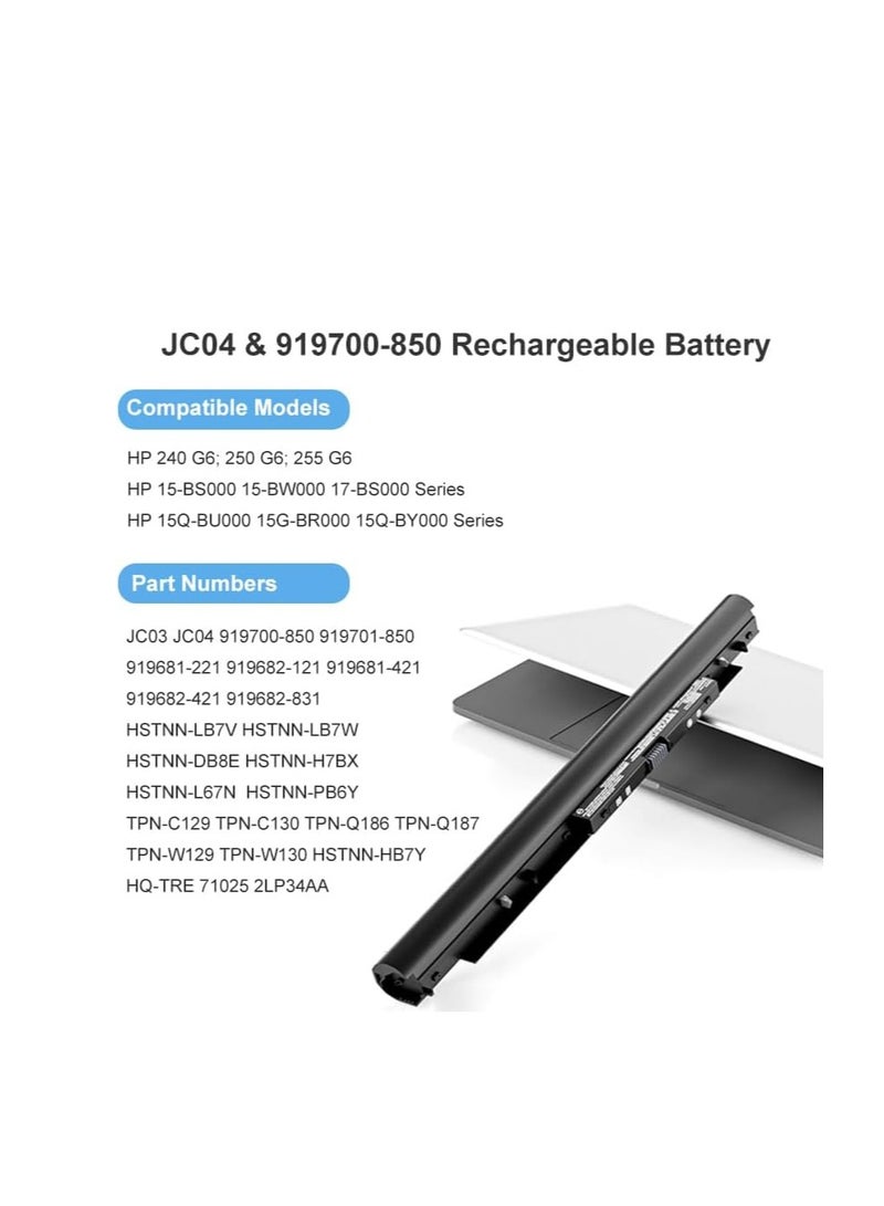 Terabyte بطارية بديلة لـ Hp JC04 JC03 HP 250 G6 255 240 245 G6 Pavilion 15 15-BS 15-BW 14-BS 14-BW 17-BS Series HSTNN-LB7V HSTNN-LB7W HSTNN-DB8E Spare 919700-850 H STNN-HB7X - Image 2