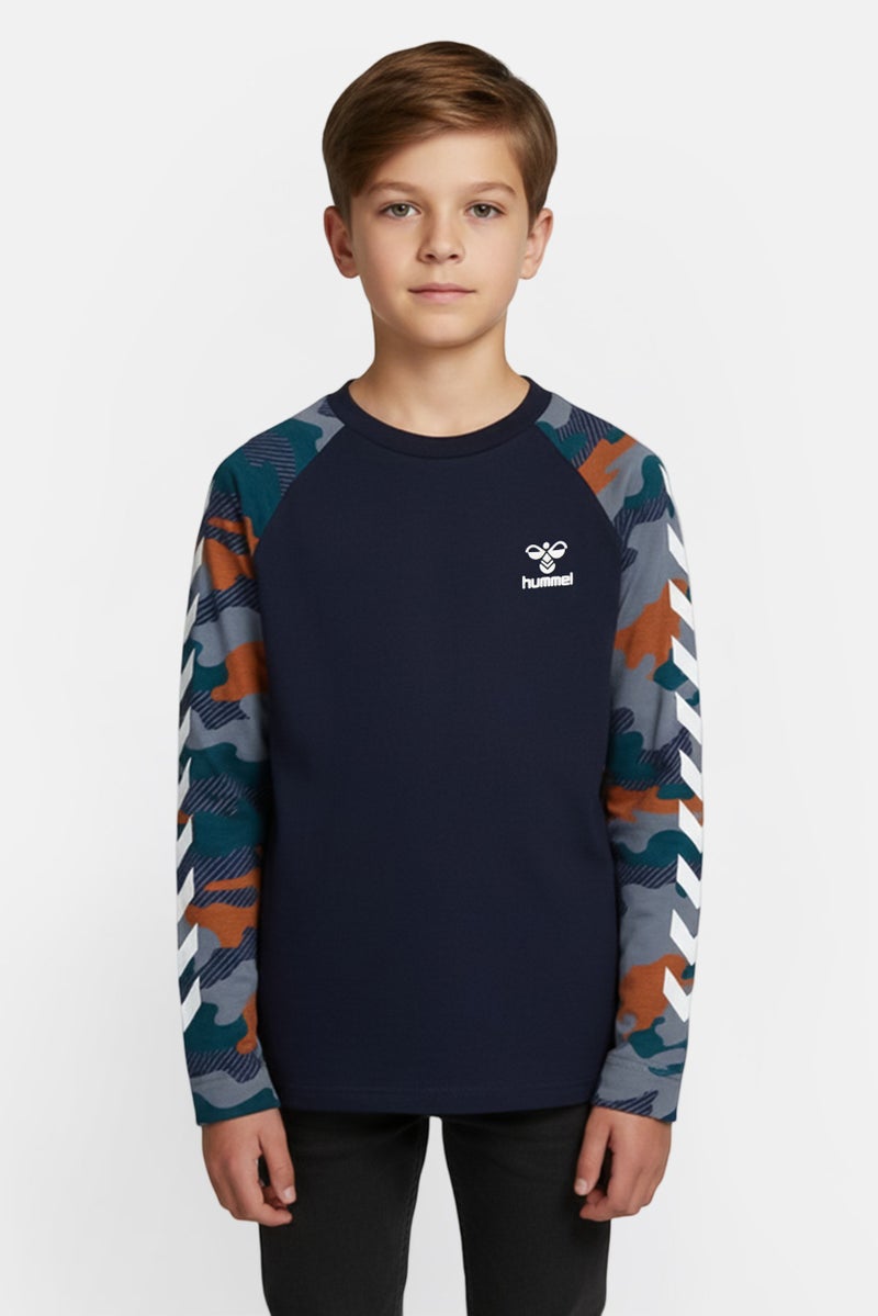 Hummel Kids Boy Camouflage Long Sleeve Training Top, Multicolor - Image 1