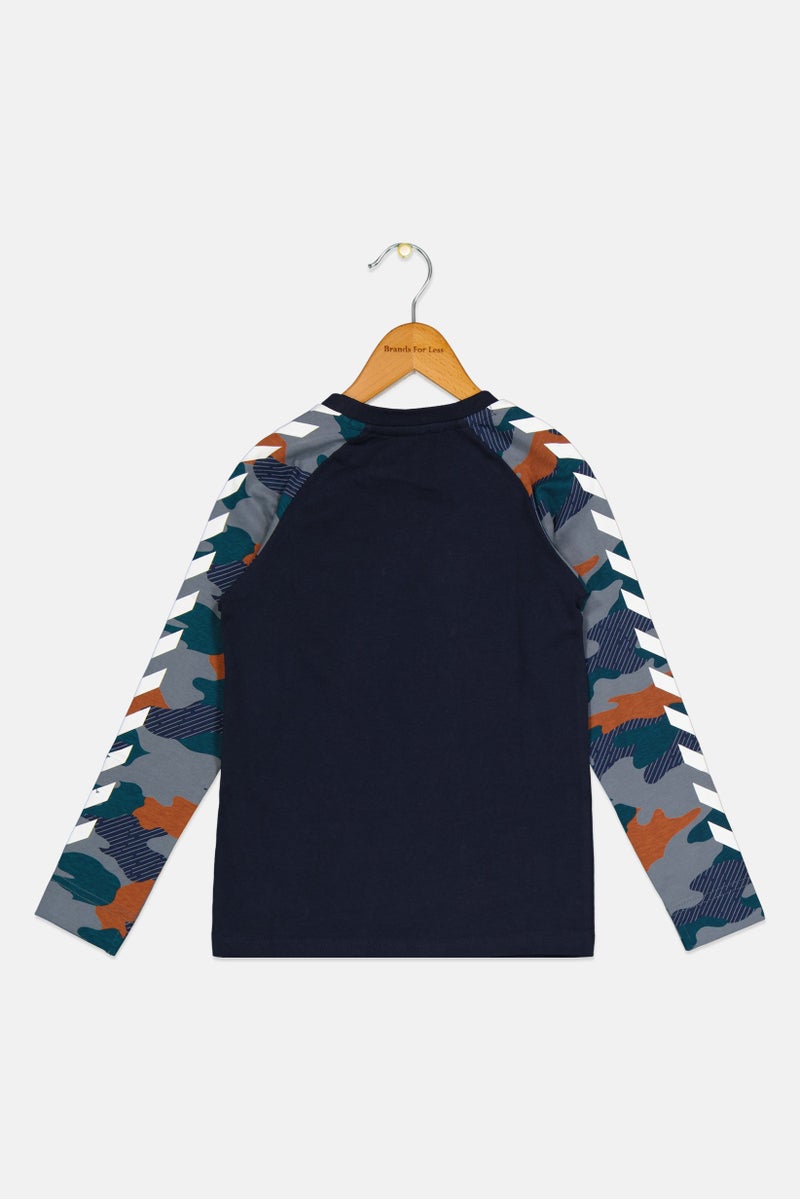 Hummel Kids Boy Camouflage Long Sleeve Training Top, Multicolor - Image 3