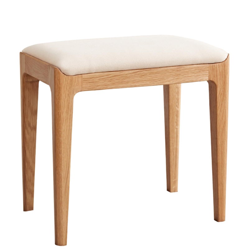 Wayshome Solid Wood Small Vanity Stool Chair, High-Rebound Sponge Seat, Easy Assembly Makeup Chair, Footstool for Bedroom, Dining Room, Entryway, Natural Oak - Image 1