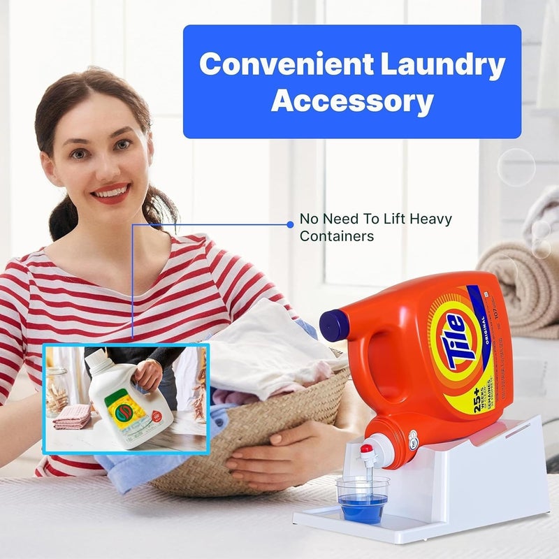 Skywin TidyFriend 2 Pack Laundry Detergent Dispenser with Tray, Laundry Soap Dispenser with Non-Slip Rubber Feet for Washing Room Organization, Easy Pour (Black) - Image 5