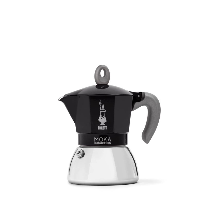 BIALeTTI Bialetti  Moka Induction Moka Pot Suitable for all Types of Hobs 4 Cups Espresso 57 Oz Black 