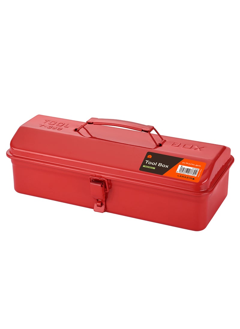LAWAZIM Tool Box -36cm Red- Durable Rust-Proof Anti-Corrosion Metal Tool Box with Secure Latch, Ergonomic Handle, and Spacious Interior - for Home, Garage, Workshop, and DIY Tool Storage Organization  - Image 1