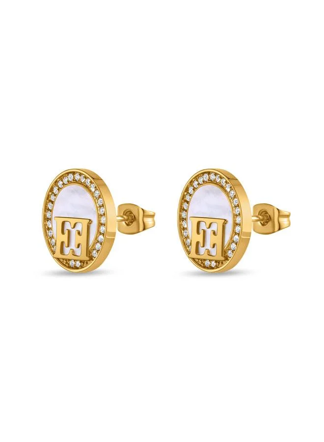 ESCADA Hannah Gold Plated 316L Stainless Steel Stud Earrings for Women