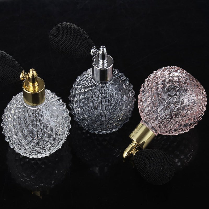 Refillable Glass Perfume Spray Bottles 3pcs 100ml Pink Gray Airbag Sprayers for Travel and Personal Care Random Color - Image 5