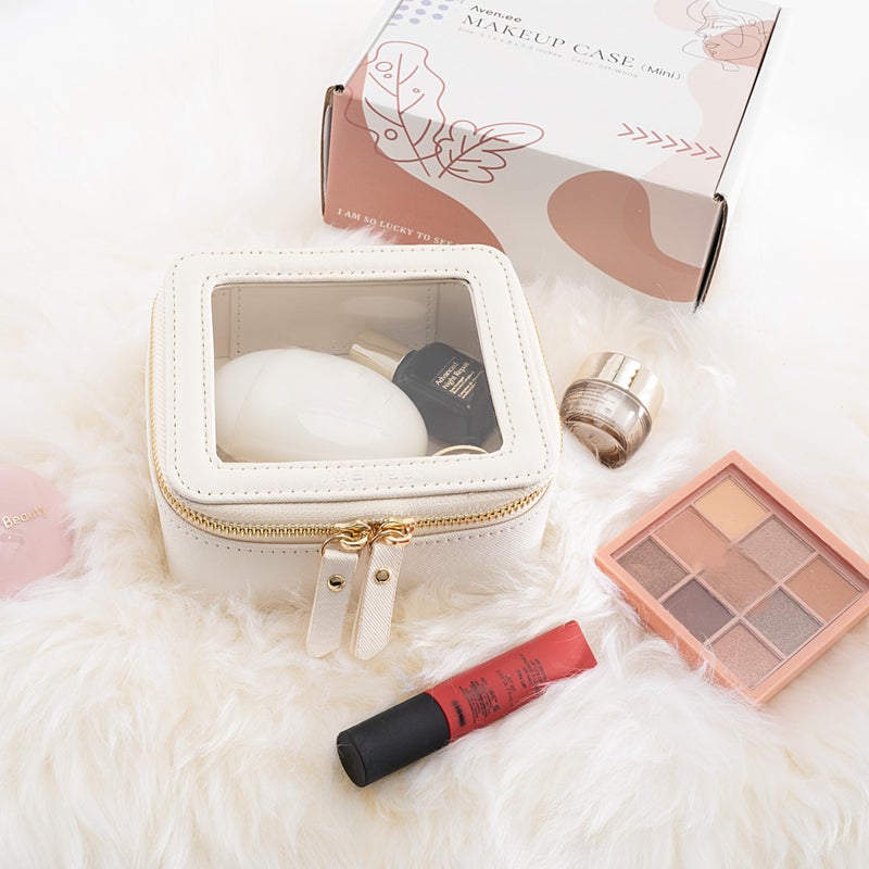 Aveniee Clear Makeup Bag Small, Mini Travel Toiletry Bag Cosmetic Bags Organizer, TSA Approved Clear Makeup Case Pouch with Zipper, Car Essentials for Women Men(Mini-White) - Image 5