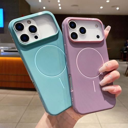 Elzzi New Lychee Texture Magnetic Phone Case for iPhone 17 Pro Case, [Compatible with Mag-Safe] Anti Yellow Velvet Lined Premium PC+TPU Back Cover (Navy Blue) - Image 4