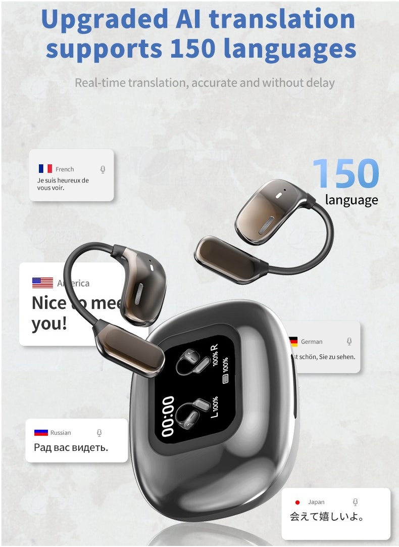 Generic - Intelligent Real-Time Translation Wireless Bluetooth Earbuds, HIFI Sound Quality, Ultra-Long Battery Life, Bluetooth 5.4, 150+ Languages Supported, 5-7 Hours Playtime, 60+ Days Standby, Comfortable Silicone Design, UVC Sterilization with 99.9% Effectiveness - Image 1