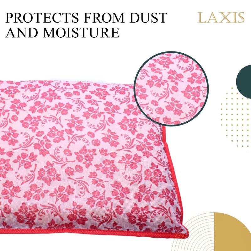 LAXIS ® Non-Woven Printed Single Saree Cover, Saree Bag Pack of 10Pcs, Transparent Saree Covers With Zip, Saree Covers For Storage, Wardrobe Organiser, Size-36x42x2cm (Peach) - Image 5