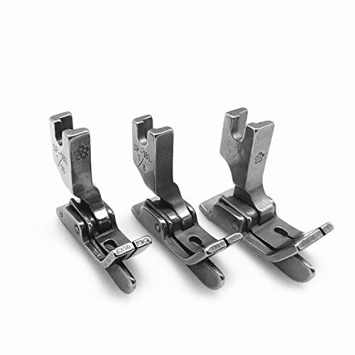YEQIN 3Sizes(6pcs) Industrial Sewing Machine Hinged Presser Foot #SP-18 with Right & Left Guide (1/16''+1/8''+1/4'') for JUKI DDL-127, DDL-227, DDL-500, DDL-552, CONSEW 210,218,219 - Image 2