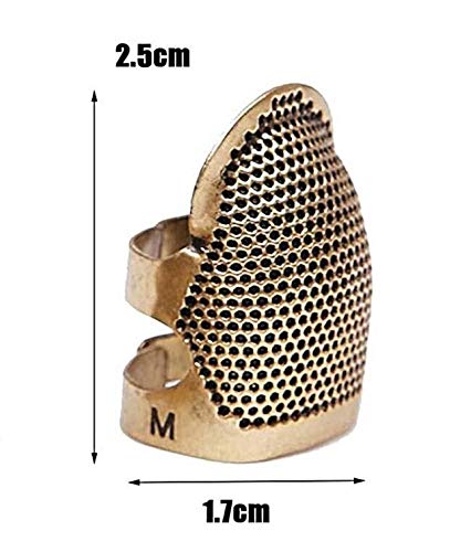Moira Pack of 2 Adjustable Brass Finger Protector Thimble for Sewing Embroidery Needlework (Medium) - Image 3