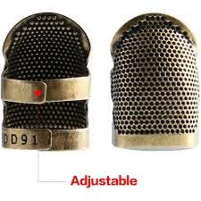 Moira Pack of 2 Adjustable Brass Finger Protector Thimble for Sewing Embroidery Needlework (Medium) - Image 4
