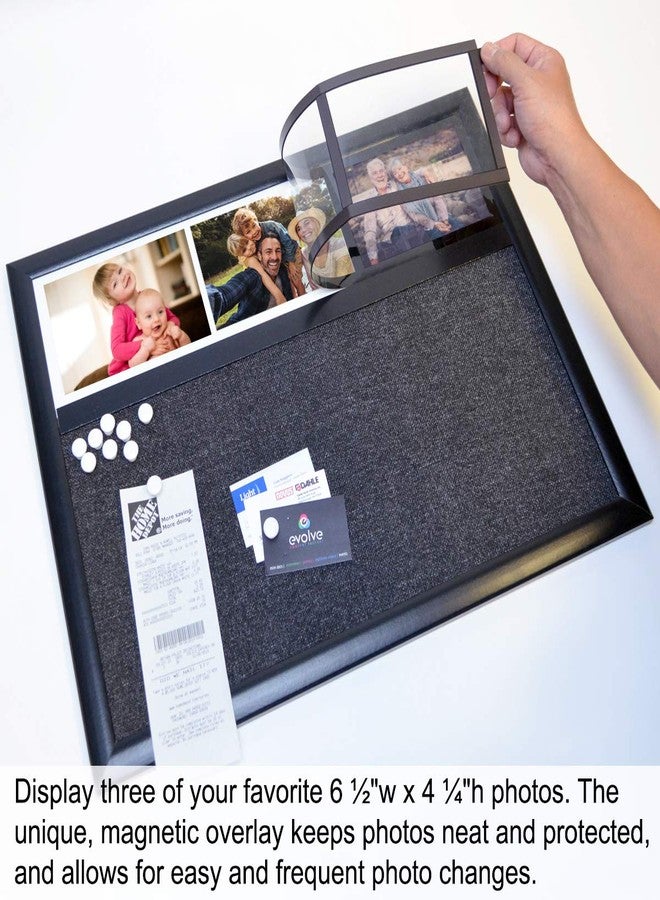 Ultimate Office Fabric Bulletin Board 24 x 18 Memo Board Plus, 3 Photo Frames and Jumbo Pushpins. Organize and Display Photos, Notes and Reminders. Ideal for Home, Office, Cubicles or Classrooms - Image 4